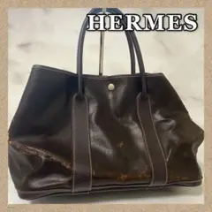 訳あり❣️HERMES＊エルメス＊ガーデンパーティー＊ブラウン✨