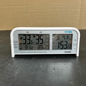 CASIO カシオ infoview DQL-100NJ 電波 電波時計 目覚まし時計 温湿度計 アラーム 温度 湿度 インテリア 雑貨 デジタル 