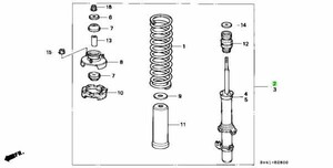 ホンダ E-CD6 アコード フロント ダンパー 右 ABSORBER ASSY RIGHT FRONT SHOCK GenuineH22A MT SIR HONDA 純正 JDM OEM メーカー純正品