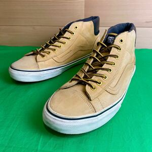 即決 VANS 28.5cm スエード イエロー ヌバック SK8 バンズ メンズ スニーカー ハイカット 3M スコッチガード