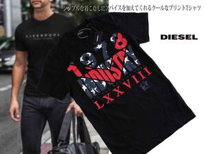 新品■ディーゼル 8580円 sizeXS■シンプルな着こなしにスパイスを加えてくれる、クールなロゴTシャツです。DIESEL INDUSTRY デニム　黒