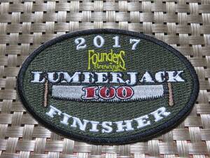 軍緑　楕円形◆新品アメリカ　林業　のこぎり　鋸 　ノコギリ　ランバージャック　LUMBERJACK FINISHER　100刺繍ワッペン（パッチ）激シブ