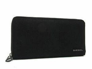 1円 ■極美品■ DIESEL ディーゼル コーデュラナイロン ラウンドファスナー 長財布 ウォレット 小銭入れ 札入れ メンズ ブラック系 BI2648