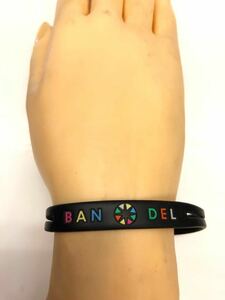 バンデル BANDEL リストバンド バングル 黒 ブラック シリコン メンズアクセサリー ファッション小物 装飾品 M 中古品 【4100】A