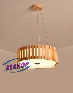 「81SHOP」 ペンダントライト 木製 天井照明 ベッドルーム用ランプ LED 照明 ランプ 室内装飾 電球付き 33cm