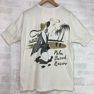 BY GLAD HAND バイグラッドハンド ヘンリーネック ヴィンテージ加工 半袖 Tシャツ SIZE: L ホワイト MH632024100508