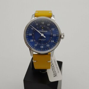 【正規輸入品】MEISTERSIGER マイスタージンガー Perigraph-Midium Blue with yellow S-AM1018 43mm 自動巻 M-235