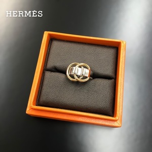 【ITTRPVF0EAXW】美品 HERMES エルメス ドゥザノー リング コンビ YG/SV 指輪