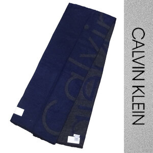 送料無料 新品 Calvin Klein MUFFLER カルバン クライン マフラー ネイビー ストール スカーフ CK 正規品