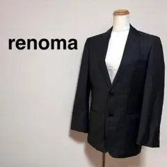 renoma レノマ　ストライプ テーラードジャケット ブラック　スーツ　日本製