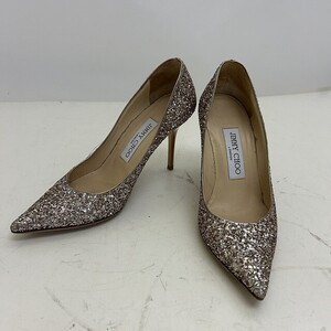 S319-N29-4665 JIMMY CHOO ジミーチュウ 34 ヒール パンプス ラメ 現状品3