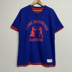 パンクドランカーズ PUNK DRUNKERS × HAOMING メッシュ 天竺 プリント リバーシブルTシャツ Tシャツ Tシャツ L プリント