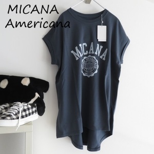 送料込 匿名配送 新品 MICANA AMERICANA MICA&DEAL アメリカーナ マイカアンドディール　コラボ　ロゴ　Tシャツ　ブルーグレー 