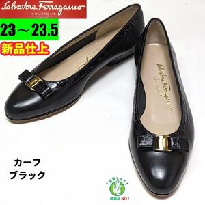 新品そっくりさんフェラガモFerragamo　ミニヴァラ　6C　ブラック