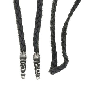 クロムハーツ Chrome Hearts LEATHER BRAID/スクロールレザーブレード シルバーネックレス 中古 SJ02