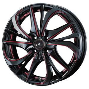 TOYO PROXES R1R 235/45R17 LEONIS TE BK/SC RED 17インチ 6.5J+50 4H-100 4本セット