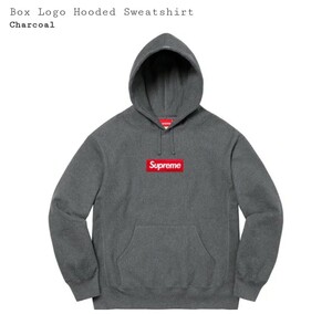 国内正規品　新品未使用　Supreme Box Logo Hooded Sweatshirt　Charcoal L シュプリーム　ボックスロゴ　スエット　チャコール