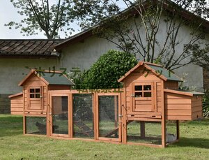 店長特選 養殖 家庭用 飼育ケージ 鶏かご 鶏小屋 鶏舎 鳩・兎ケージ 猫屋 兎ケージ トレイ付き 超大型 室外 木製 したら A232