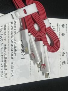 【送料無料】新品 非売品 期間限定ノベルティ 羽田-石垣線 FASTクラス配布 Type-C/Lightning対応 日本航空 JAL鶴丸ロゴ入りUSB充電ケーブル