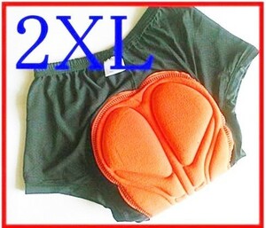 サイクル■インナーパンツ■スポンジ【2XL】肉厚！衝撃吸収パッドがお尻の痛みを軽減♪ パッド サイクリング 自転車 バイク 乗馬【XXL】