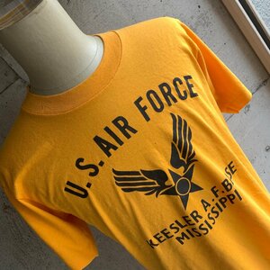 U.S Used Clothing AIR FORCE KEESLER A.F.BASE T-Shirt アメリカ古着 キースラー 空軍 基地 Tシャツ イエロー 黄色 M size