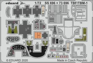 エデュアルド(SS696) 1/72 TBF/ TBM-1 Avenger用内装エッチングパーツ(ハセガワ用)