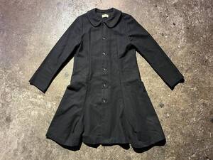 robe de chambre 95AW ダーツデザイン ウール丸襟コート RC-040060 AD1995 ローブドシャンブル COMME des GARCONS コムデギャルソン