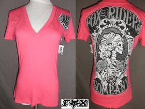 ◆USA購入【フォックス】FOX バックプリントVネックT US XS Pink