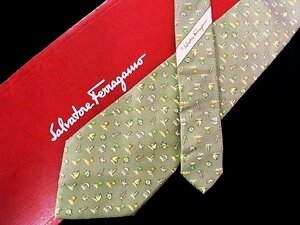 ♪今週の特売980円～♪3393♪良品【FERRAGAMO】フェラガモ【船 ヨット 乗り物 イカリ 魚 灯台 ヤシの木 柄】ネクタイ♪