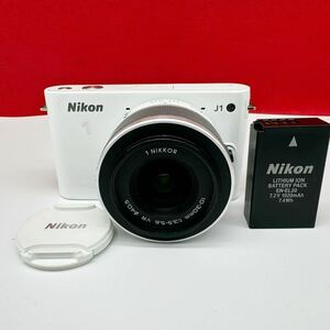 ▲ Nikon 1 J1 ボディ ホワイト ミラーレス一眼 1NIKKOR 10-30ｍｍ 1:3.5-5.6 VR 動作確認済 ジャンク 現状品 ニコン