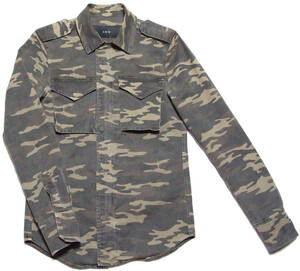 ■AKM CAMO PT STRECH SHIRT-JACKET【S】W-ZIP+ドット釦仕様！新同極美品