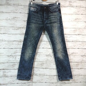 H&M ■&DENIM■デニムパンツ■ジーンズ■ユーズド加工■ボタンフライ■ストレート■サイズ：28■中古品