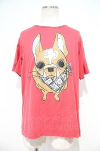 Vivienne Westwood MAN / TS/バンダナドッグラウンドネック半袖Tシャツ 46 赤 I-24-07-31-028-ts-HD-ZI