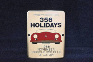 ●希少/ポルシェ/クラブバッチ/カーバッジ/エンブレム/PORSCHE/ヴィンテージ/356HOLIYDAYS/1988年/コレクション/おしゃれ/UZY809