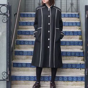 USA VINTAGE TURN LOCK PIPING DESIGN COAT ONE PIECE/アメリカ古着ターンロックパイピングデザインコートワンピース