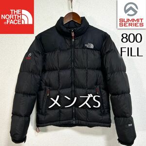 人気美品 ノースフェイス ローツェ ダウンジャケット ブラック 800FP メンズS THE NORTH FACE フード内蔵 サミットシリーズ ヌプシ