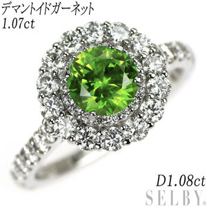 希少 Pt900 デマントイドガーネット ダイヤモンド リング 1.07ct D1.08ct 新入荷 出品1週目 SELBY