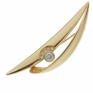 タサキ TASAKI デザイン ブローチ ダイヤモンド 0.50ct 0.11ct K18YG ダイヤモンド ジュエリー 中古