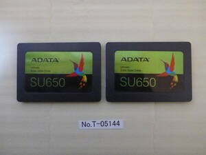 管理番号　T-05144 / SSD / ADATA / 2.5インチ / SATA / 480GB / 2個セット / ゆうパケット発送 / データ消去済み / ジャンク扱い