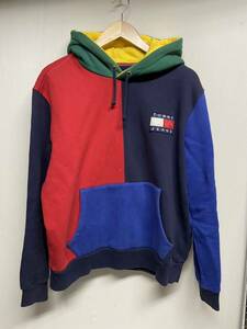 【TOMMY JEANS トミージーンズ】 DM0DM04002-901 90s Hknit Colorblock Hoodie パーカー マルチカラー M コットン ストリート 2409oki k