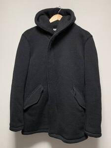 [wjk] 定価63,800 MILITARY WRAP HOODED COAT ウールラップコート S ブラック kw64oh 日本製 ダブルジェイケイ