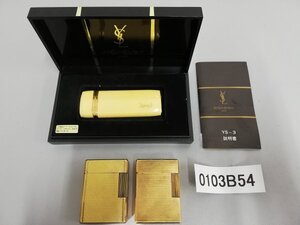 0103B54　喫煙グッズ　ライター　おまとめ3点　S.T.DUPONT エステーデュポン YSL イブサンローラン ※着火未確認・現状お渡し