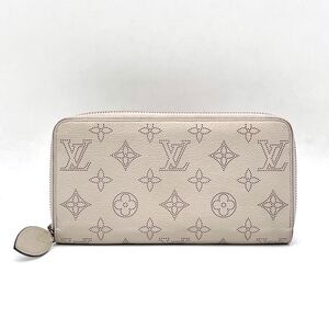 1円 極美品 LOUIS VUITTON ルイヴィトン マヒナ ジッピーウォレット ラウンドファスナー 長財布 M68670 