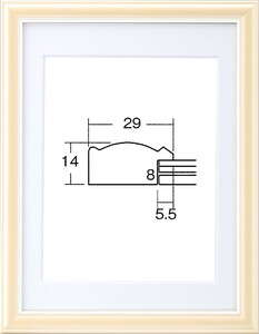 遺影額縁 木製 5874 八〇サイズ クリーム