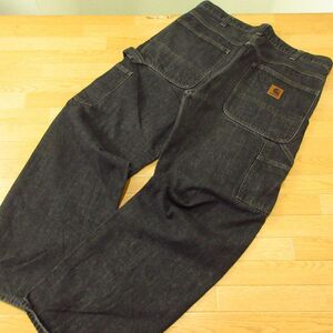 ◎良品！Carhartt カーハート◆ペインターパンツ ブラックデニム生地 ワーク◆メンズ 黒 W36インチ◆PA1360