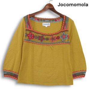 Jocomomola ホコモモラ シビラ 秋冬★ 花柄 フラワー刺繍♪ ウール100% ニット セーター Sz.40 レディース　K4T01601_A#E