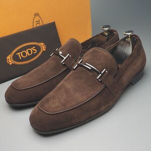 SGQ8944//未使用/イタリア製*トッズ/TOD’S*メンズ10.5/ビットローファー/レザースリッポン/モカシンシューズ/革靴/茶/ブラウン