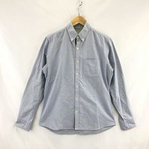 ビームス★長袖シャツ【S/青】無地/ボタンダウン/コットン100％/MEDIUM FIT/BEAMS/送料安◆BA409W