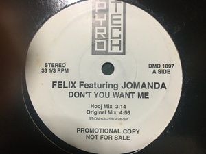 プロモ FELIX Feat JOMANDA 12inch フェリックス ジョマンダ 