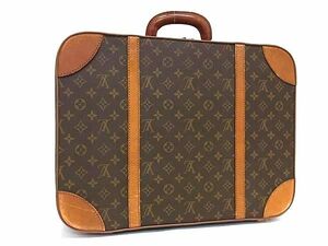 1円 LOUIS VUITTON ルイヴィトン M23240 モノグラム ストラトス50 キャリーバッグ トランクケース トラベルバッグ ブラウン系 FA8484